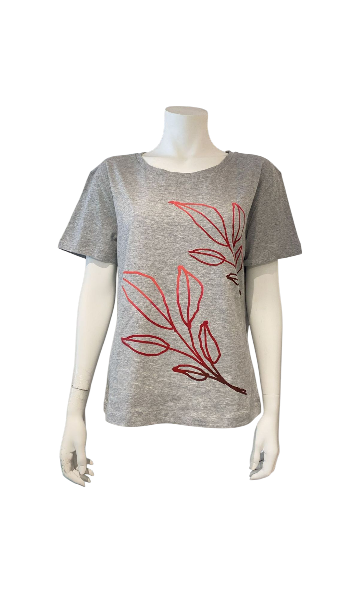 Bas.Serena grijs blad rood