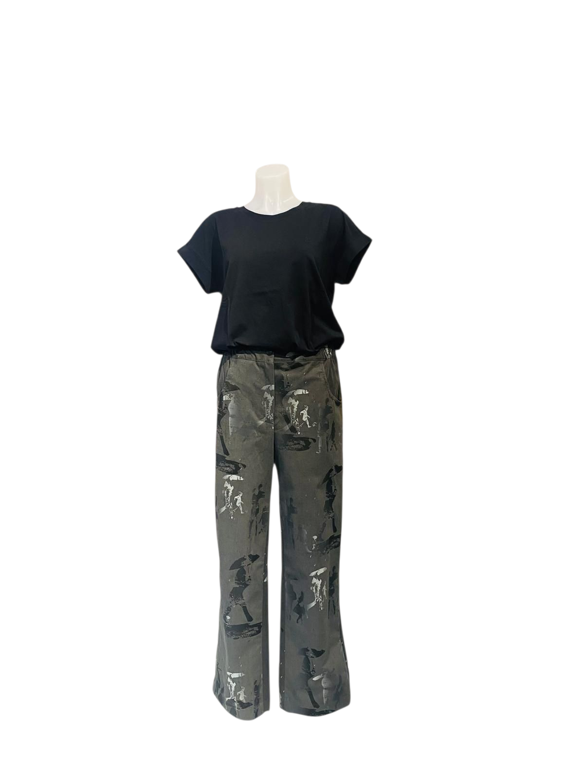 Broek Print Grijs