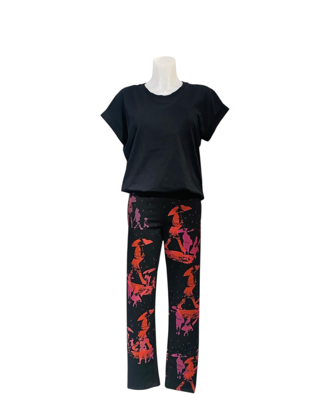 Broek Tricot Print Rood