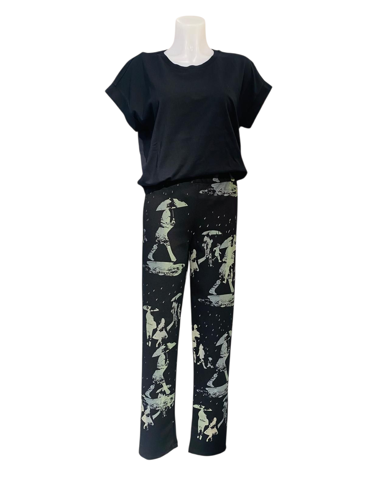 Broek Tricot Print Taupe