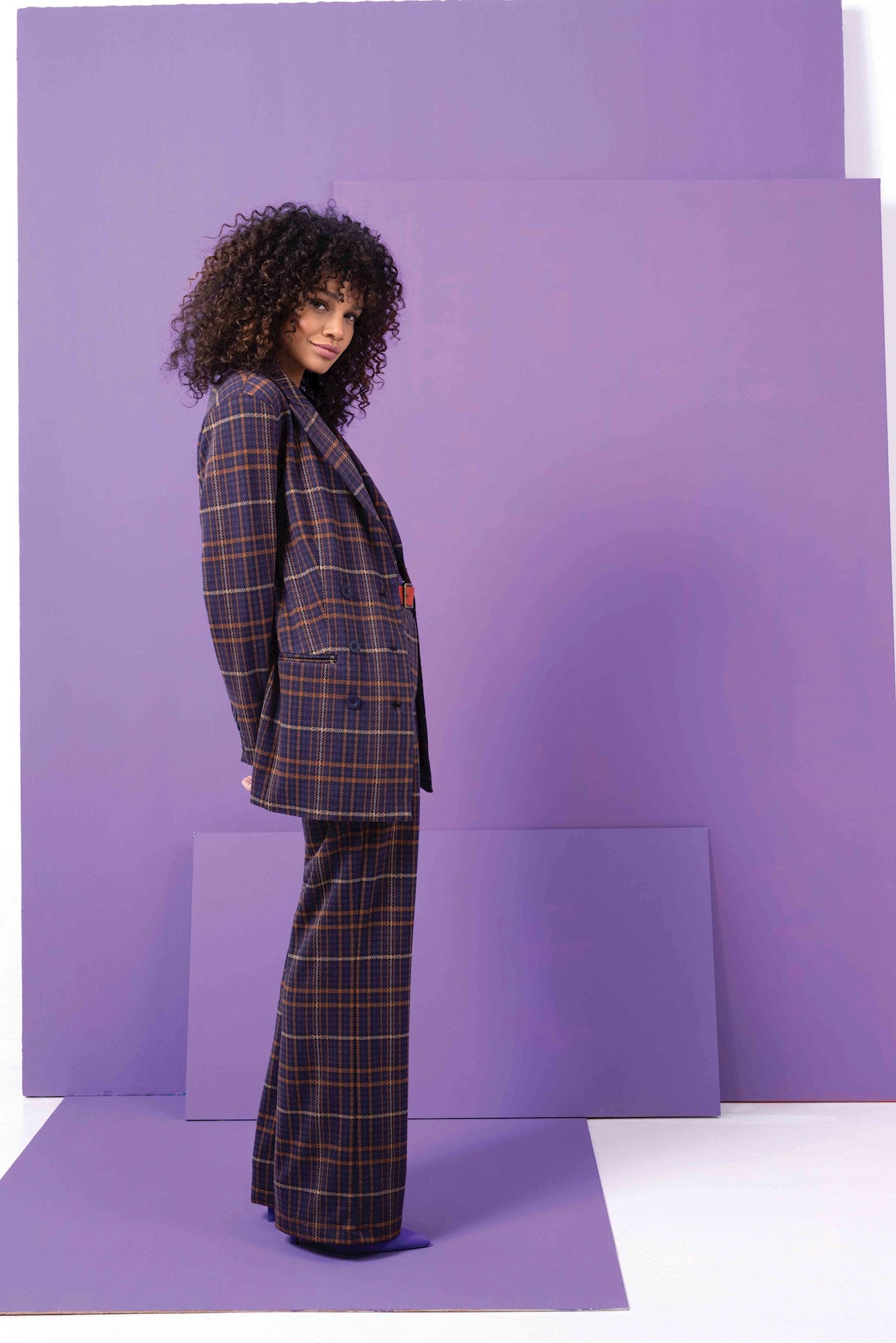 Suzie Blazer Plum check