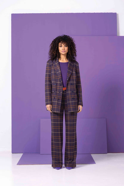 Suzie Blazer Plum check