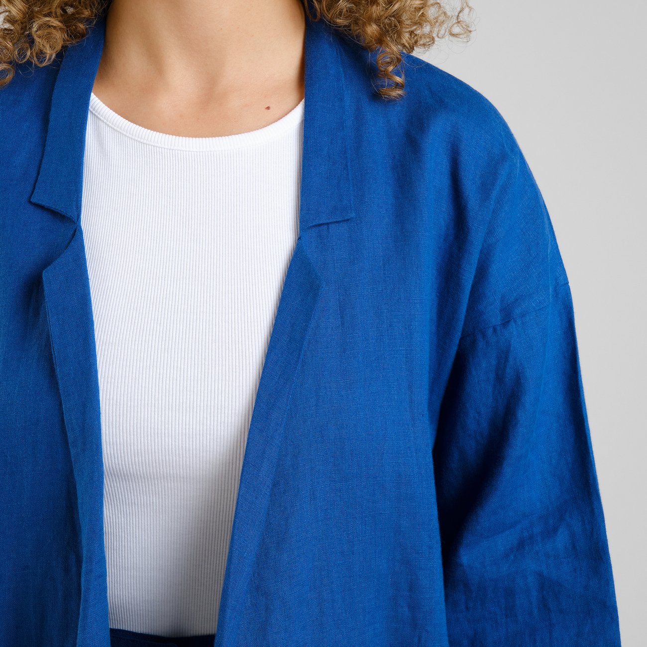 Loose Blazer Tanto Linen Limoges Blue