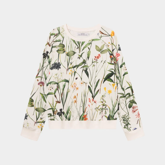 Sweatshirt Ystad Flower Field Off White