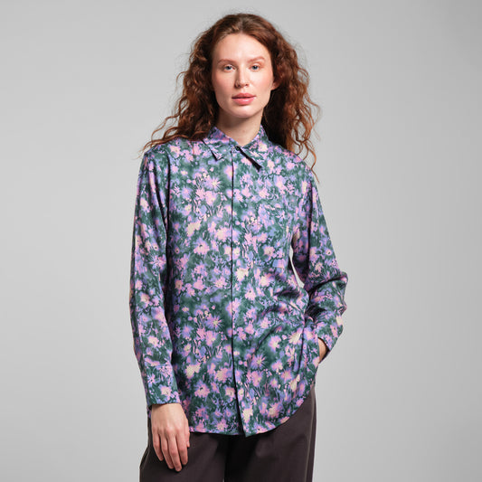 Shirt Kosta Blurred Flowers Purple