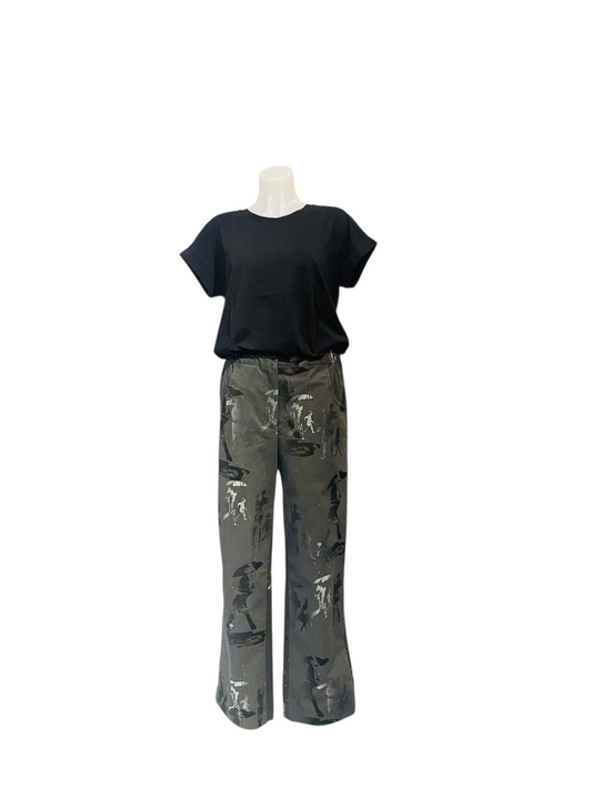 Broek Print Grijs