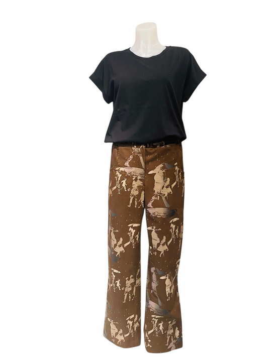Broek Print Bruin