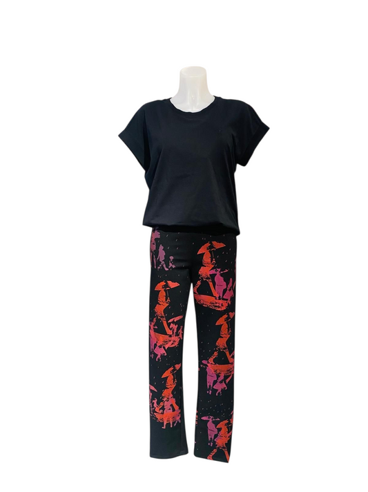 Broek Tricot Print Rood