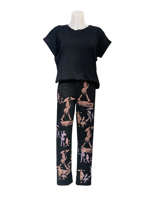 Broek Tricot Print purper