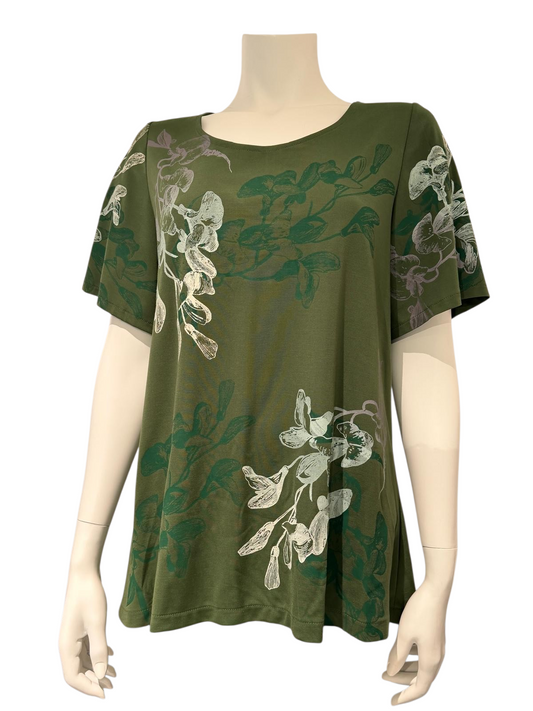 Top Handbedrukt Groen