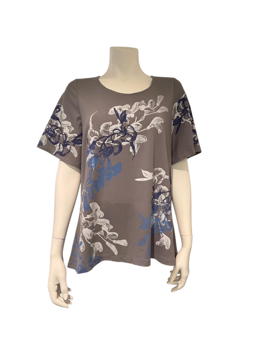 Top Handbedrukt Grijs