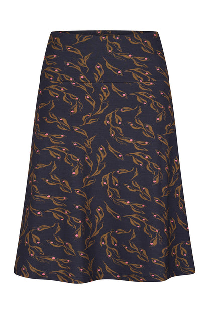 Skirt Wide Leaves Navy