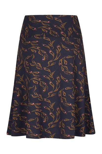 Skirt Wide Leaves Navy