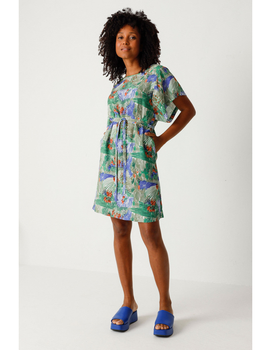 LAIDE DRESS landscape bleu